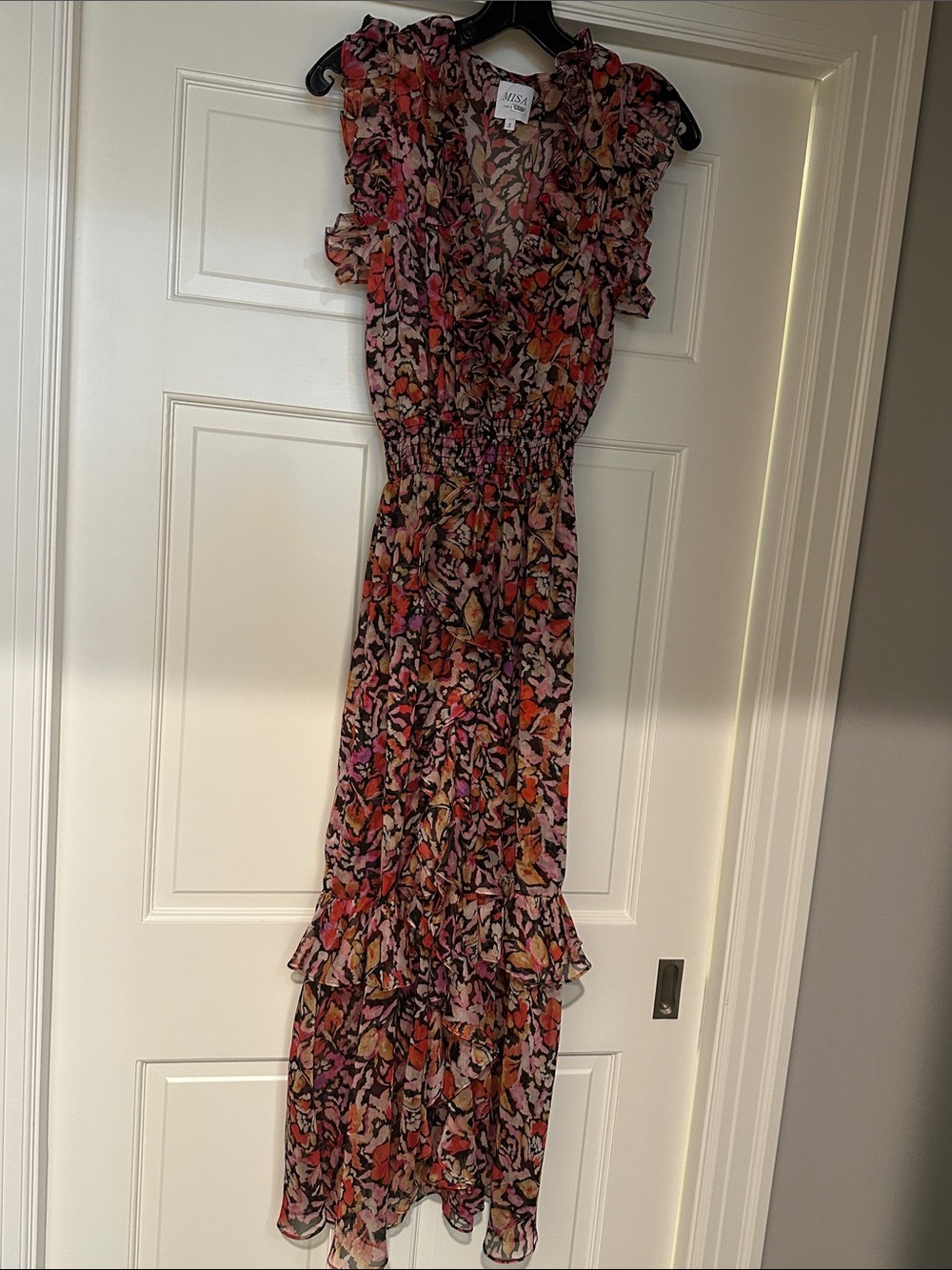 Misa Los Angeles Multicolor Floral Ruffle Tiered Maxi Dress